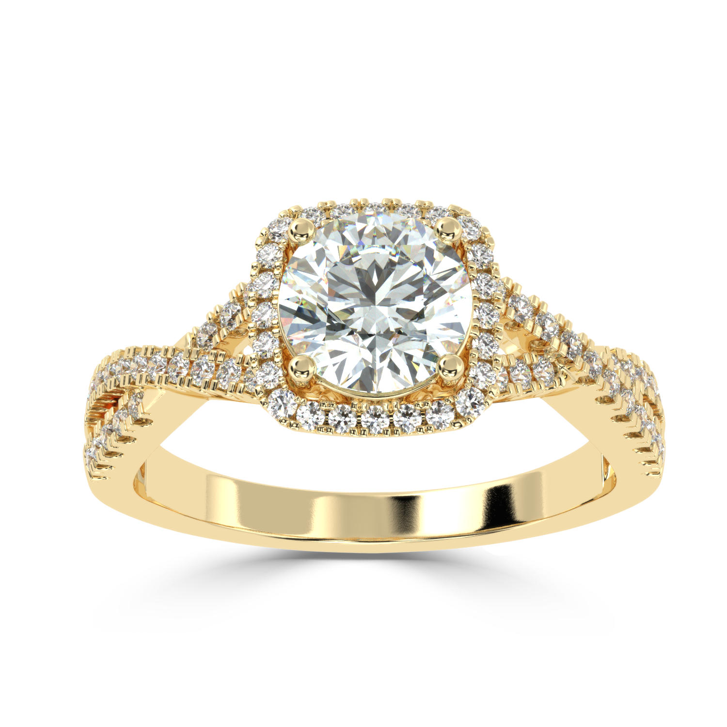 Buy 1.03Ct Multirow Natural Diamond Ring | SolitaireKart